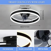 EIDISUNY Modern LED Mennyezeti Ventilátor Távirányítóval - 60W Fekete Lámpa 3 Színhőmérséklettel, Csendes Működés Nappaliba, Hálószobába 6