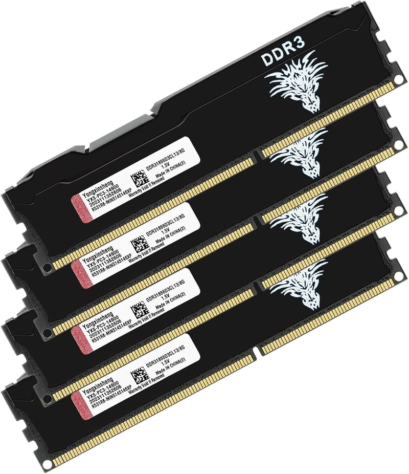 Crucial 32GB DDR3 1866MHz asztali RAM kit (4x8GB) - fekete, CL13, PC3-14900