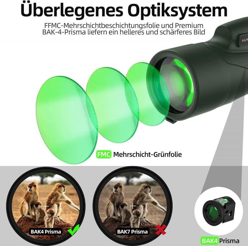 Vízálló HD Monokulár Távcső 12x50 Okostelefon Tartóval és Állvánnyal