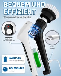Homtronics 14 az 1-ben IPX8 vízálló elektromos tisztítókefe, 9 cserélhető fejjel - fürdő, csempe, autó 5