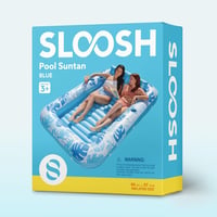 Sloosh Felfújható Matrac Medencébe 178x116 cm - Kék Napozó Matrac Felnőtteknek 2 Pohártartóval, 140 kg Teherbírás, Vízi Parti Kellék 7