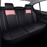 UPO AUTO univerzális műbőr autó üléshuzat szett - fekete-rózsaszín, vízálló, légzsákkompatibilis 4