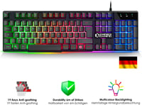 EMPIRE GAMING MK800 3 az 1-ben Gamer Szett - RGB Gamer Billentyűzet QWERTZ Német Kiosztás, Ergonomikus RGB Egér 2400 DPI, Egérpad PC PS4 PS5 - K800 Wired Schwarz 2