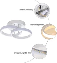 Goeco Modern Kerek LED Mennyezeti Lámpa, 22W, 3000K Meleg Fehér Fény, 2000lm, Szilikonborítás, Nappali, Háló, Konyha Világítás, Fehér 4