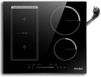 Cooksir 4 zónás indukciós főzőlap 3500W, kombinált grillzónával, 59 cm-es, dugós csatlakozással, érintőszenzoros vezérléssel, fekete üvegker 1