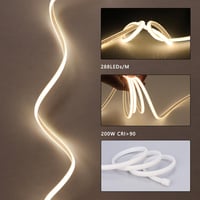 Benlun AC 220V COB LED Szalag 20m - Természetes Fehér 4000K, IP65 Vízálló, Kültéri Világítás, Flexibilis Vágható LED Csík 200W 230V Közvetle 3