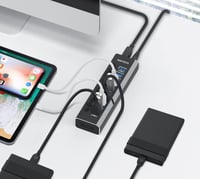 RSHTECH USB 3.0 Hub 10 Port Aktív Alumínium Elosztó 36W Tápegységgel 3