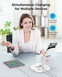 COLSUR 5 az 1-ben MagSafe töltőállomás iPhone-hoz, iWatch-hoz és AirPods-hoz, éjjeli fénnyel 5