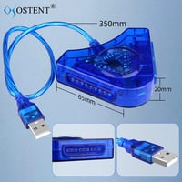 Sony PS1 PS2 kontroller USB adapter PC-hez, kék OSTENT kábel 2