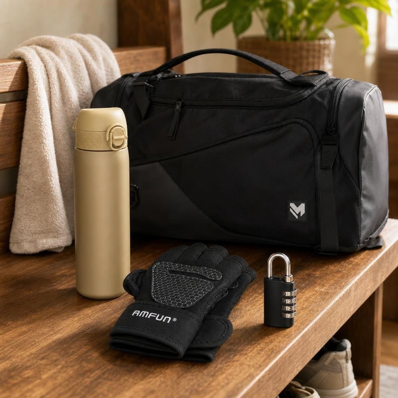 Štartovací balík do fitka: rukavice + 32l batoh + 500ml fľaša + zámok