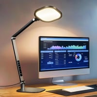 LitONES LED Íróasztali Lámpa 15W - Állítható Karos Videokonferencia Világítás, Memória és Időzítő Funkcióval, Tökéletes Home Office, Olvasás 1
