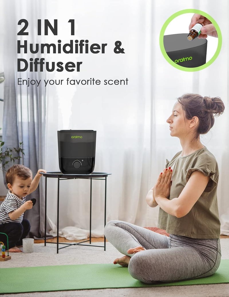 Oraimo 2.5L Ultrahangos Párásító Illóolaj Diffúzorral és Éjszakai Fénnyel