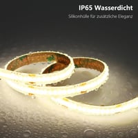 BENLUN 24V COB LED Szalag 20m, 4000K Természetes Fehér, IP65 Vízálló, Öntapadós, 312LED/m, CRI93, Kültéri-Beltéri Dekorációhoz, Tápegységgel 2