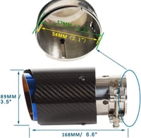 Akrapovic 54mm-es rozsdamentes acél és karbon kipufogóvég, 2,1"-3,5" átmérő 2
