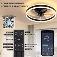 EIDISUNY Modern LED Mennyezeti Ventilátor Távirányítóval - 60W Fekete Lámpa 3 Színhőmérséklettel, Csendes Működés Nappaliba, Hálószobába 7