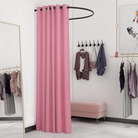 HIYOUGO Szabadon Álló Öltözőkabin - Hordozható Textil Próbafülke Üzletekbe, Színházakba, Fotóstúdiókba - Rózsaszín, 200 x 95 cm 1