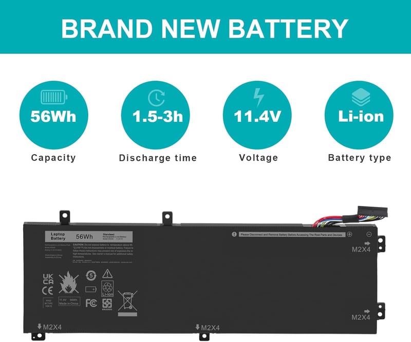 ASUNCELL H5H20 Laptop Akkumulátor 11.4V/56Wh Dell Precision 5510-5540, XPS 15 9550-7590, Inspiron 7501-7591 Modellekhez, 3 Cellás Li-ion
