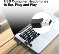 ACAGET USB Gamer Headset Mikrofonnal, Zajszűrős PC Fülhallgató 2.5m Kábellel 6