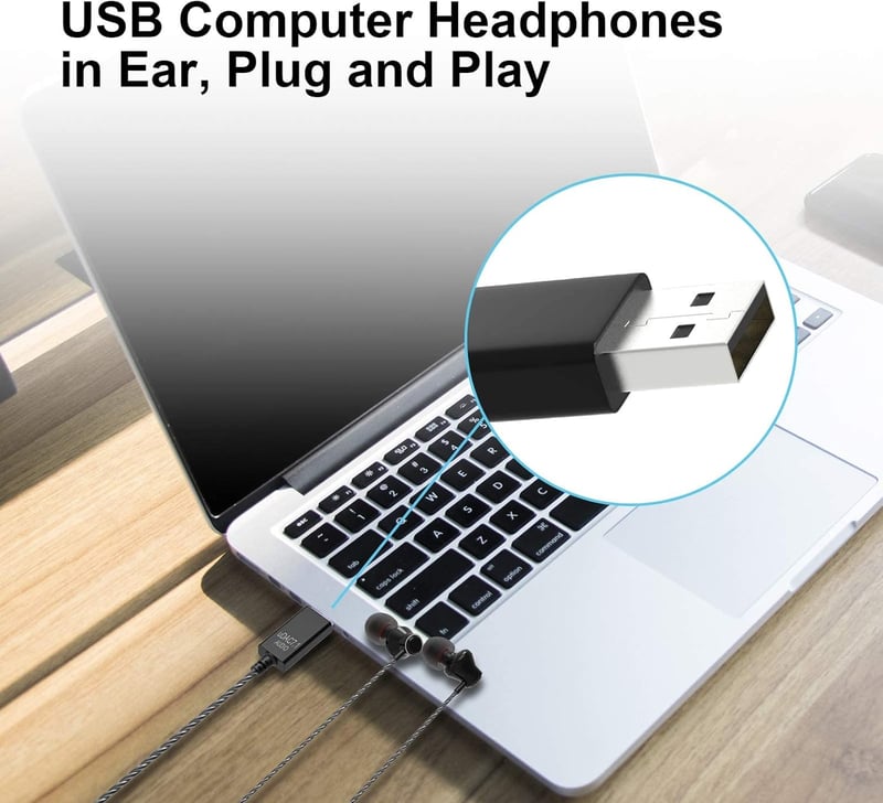 ACAGET USB Gamer Headset Mikrofonnal, Zajszűrős PC Fülhallgató 2.5m Kábellel
