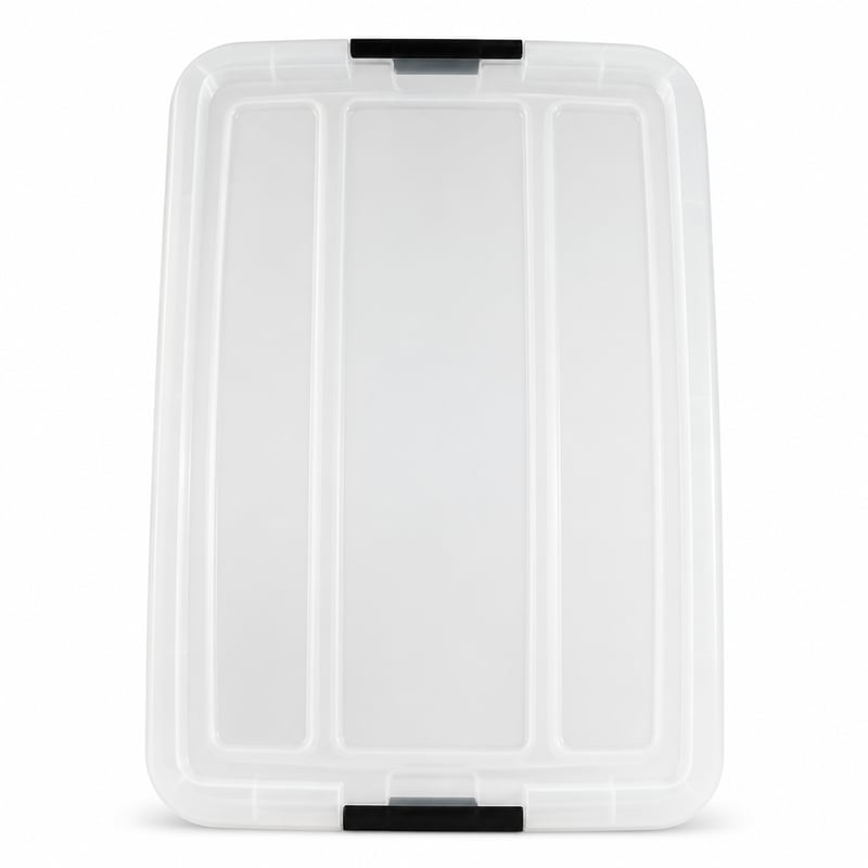 Capac pentru cutie de depozitare Iris Ohyama BSB-50, 4 bucăți, transparent, accesoriu de depozitare din plastic stivuibil, pentru dormitor și birou