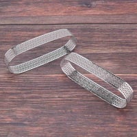 Rozsdamentes acél Mini Mousse sütőforma szett - 5 db-os perforált desszertgyűrű 9