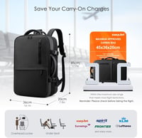SPAHER Repülős Hátizsák 40x30x20cm - Wizz Air, Vueling, EasyJet Kompatibilis, 15,6" Laptoptartóval 2