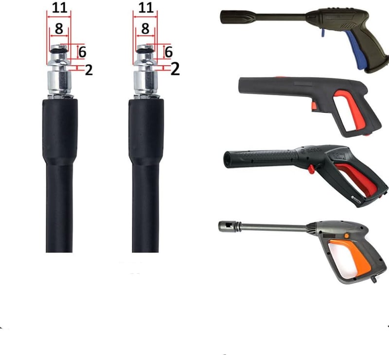 Aim Tools Nagynyomású Mosó Pisztoly Bosch Kompatibilis - 200 Bar Nyomással, 5m Tömlővel, Gyorscsatlakozókkal és Szórólándzsával
