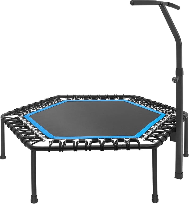 Yorbay Fitness Trambulin 126cm - Állítható Magasságú Beltéri Ugrálóeszköz 150kg Teherbírással