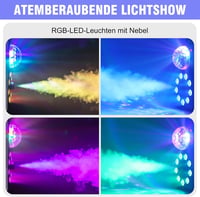 HOLDLAMP Ködgép 500W 8 LED Fénnyel RGB Színes Fényeffektekkel Távirányítóval Parti Halloween Esküvő Színpad Rendezvény 2