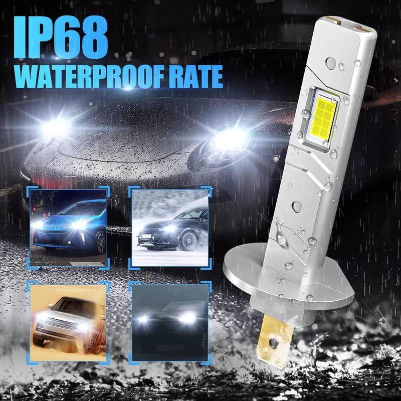 SUPAREE H1 LED autólámpa, 20000LM, 6500K fehér fény, ventilátor nélkül, 2 db