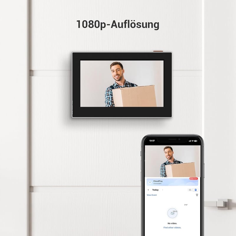 EZVIZ CP2 WiFi Ajtókémlelő 4,3" Színes Kijelzővel - 2MP Vezeték Nélküli Videós Kaputelefon 146° Látószöggel, 2200 mAh Akkumulátorral, Időjár