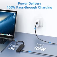 Aceele 6 az 1-ben USB-C Hub 4K HDMI-vel, 60cm kábellel MacBook Pro, Surface, iPad Pro 4