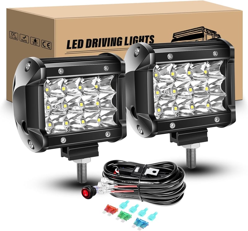 RIGIDON 36W LED munkalámpa szett, 10cm, 12V, fehér, terepjáróhoz, traktorhoz