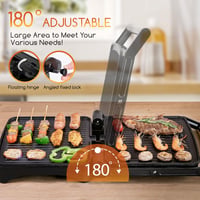Aigostar 1500 W elektromos kontakt grill panini és szendvics sütő, ezüst színű asztali grillserpenyő 4