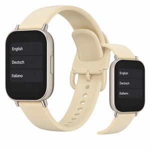 Xiaomi Redmi Watch 5 Lite pametni sat u zlatnoj boji, silikonski remen modernog stila — punjač nedostaje, remen je požutio (stanje: vidi 2. sliku)