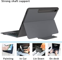 ROOFEI Billentyűzetes Tok Samsung Galaxy Tab S7 FE/S8+/S7+ 12,4" Tablethez - QWERTZ, 7 Színű Háttérvilágítás, Állvány, S Pen Tartó 4