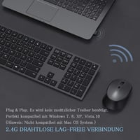 Seenda ultravékony vezeték nélküli billentyűzet és egér szett, német QWERTZ, Space Gray 2