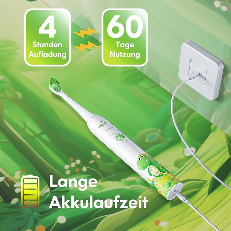 Oral-B Gyerek Elektromos Fogkefe 3-18 Éveseknek, Dinoszaurusz Mintás, Fehér