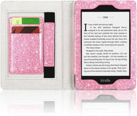 Kindle Paperwhite Csillogó Rózsaszín Bőrtok Kártyatartóval 2