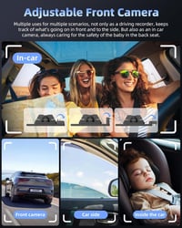 Jansite 10,26" Apple CarPlay Android Autós Kijelző 2.5K Műszerfali Kamerával, Vezeték Nélküli DrivePlay, Tolatókamera, Bluetooth, Tükrözés 3