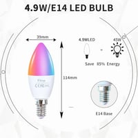 Fitop E14 WiFi LED okos izzó 2db, dimmer, RGB 16 millió szín, Alexa/Google Home - Single, E14-2pcs 7