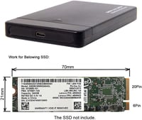 ThinkPad X1 Carbon SSD külső ház - USB-C csatlakozós SATA merevlemez adapter 6