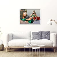 DCIDBEI 50x40cm Gyémántfestés Nő Egyiptomi Fekete Macska Hímzés Strassz Fali Dekoráció 9