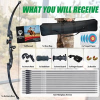 DD&Qarchery Recurve Íj 30-40lb Felnőtt Kezdőknek Jobbkezes Vadászbáz Fém Nyílvesszővel 5