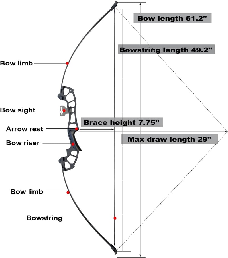 DD&Qarchery Recurve Íj 30-40lb Felnőtt Kezdőknek Jobbkezes Vadászbáz Fém Nyílvesszővel