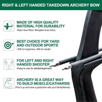 DD&Qarchery Recurve Íj Készlet 30-40 lbs, 8 Nyíllal, Kezdőknek, Bal és Jobbkezes 6