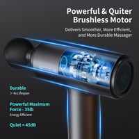 arboleaf Mély Izom Masszázspisztoly 10mm Amplitúdóval - 60W Erős Motor, LED Érintőképernyő, 6 Sebességfokozat, 7 Masszázsfej, USB-C Gyorstöl 3