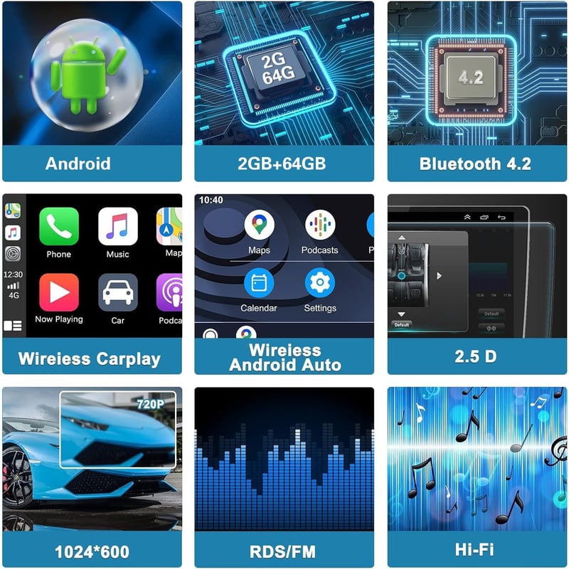 VW Golf 5/6, Polo, Touran 9" Android autórádió navigációval, Bluetooth-szal, tolatókamerával - Hikity