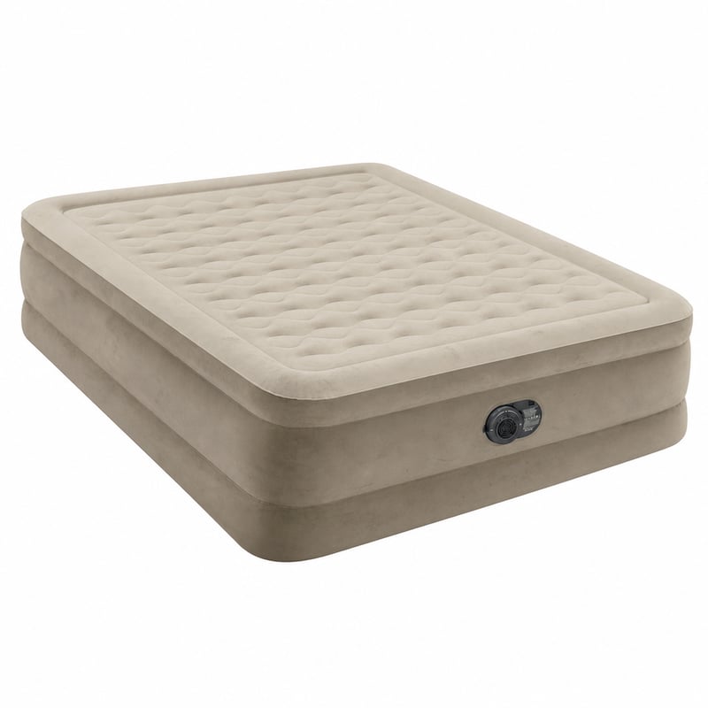 Intex Ultra Plush Queen felfújható vendégágy beépített pumpával, Fiber-Tech technológia, 152x203x46 cm, bézs (állapot: lásd a 2. képet)
