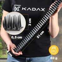 KADAX 3 soros műanyag madárriasztó tüskék, 51 cm, fekete - macska, nyest, galamb elleni védelem 2